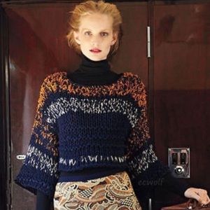 Anthropologie Hand Knit by Dollie Cropped Sweater